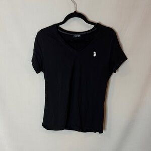U.S. Polo Assn. Black Short Sleeve V-Neck Tee